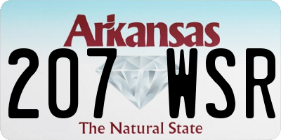 AR license plate 207WSR