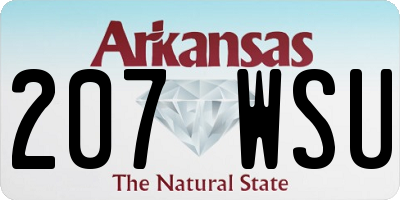 AR license plate 207WSU