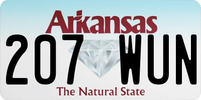 AR license plate 207WUN