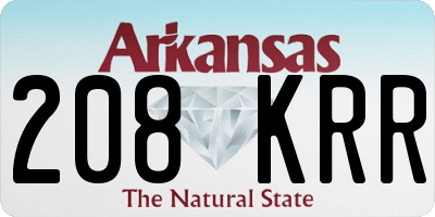 AR license plate 208KRR
