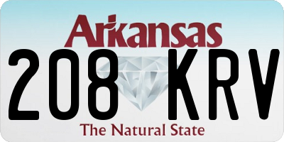 AR license plate 208KRV