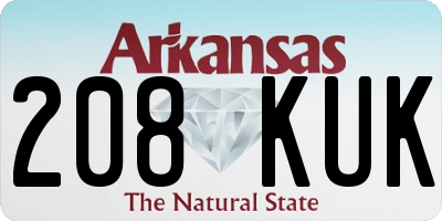 AR license plate 208KUK