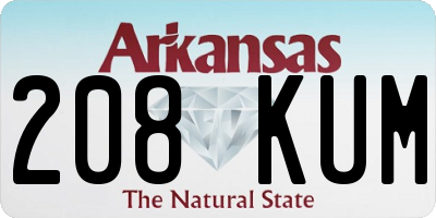 AR license plate 208KUM