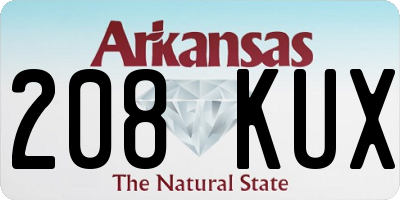 AR license plate 208KUX