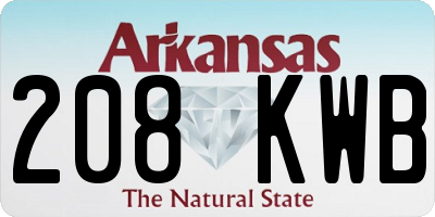 AR license plate 208KWB
