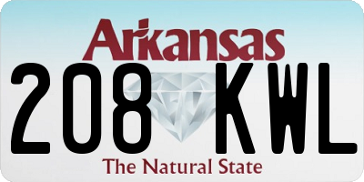 AR license plate 208KWL