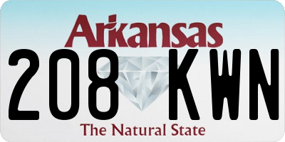 AR license plate 208KWN