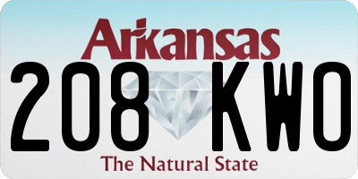 AR license plate 208KWO