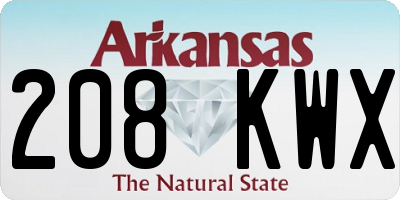 AR license plate 208KWX