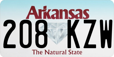 AR license plate 208KZW
