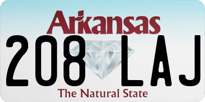 AR license plate 208LAJ