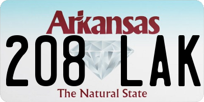AR license plate 208LAK