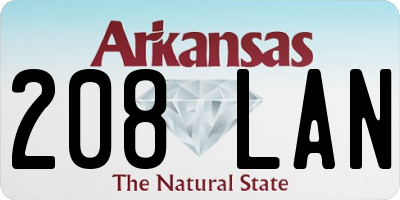 AR license plate 208LAN