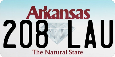 AR license plate 208LAU