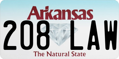 AR license plate 208LAW