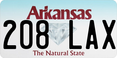 AR license plate 208LAX