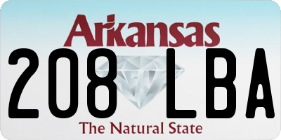 AR license plate 208LBA