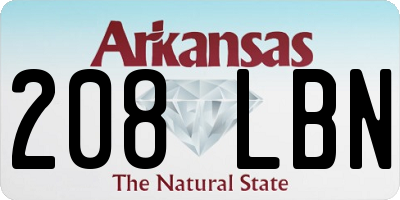 AR license plate 208LBN