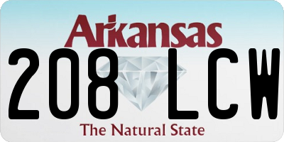 AR license plate 208LCW