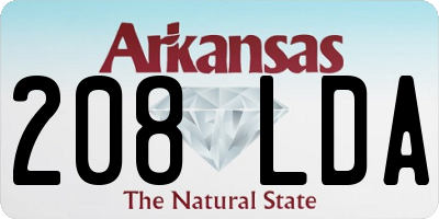 AR license plate 208LDA