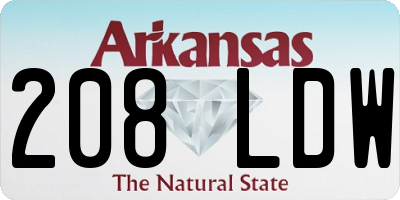 AR license plate 208LDW