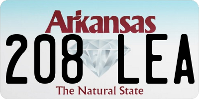 AR license plate 208LEA