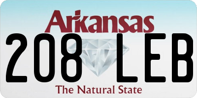 AR license plate 208LEB