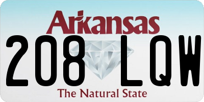 AR license plate 208LQW