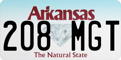 AR license plate 208MGT