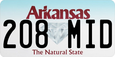AR license plate 208MID
