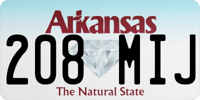AR license plate 208MIJ