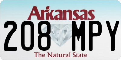 AR license plate 208MPY