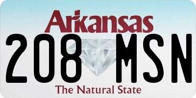 AR license plate 208MSN