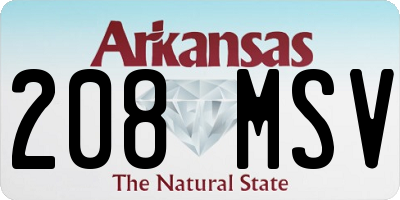AR license plate 208MSV