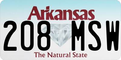 AR license plate 208MSW