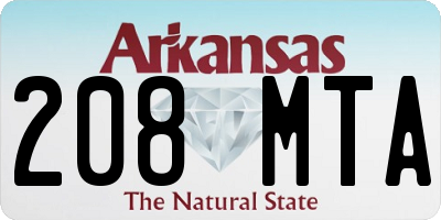 AR license plate 208MTA