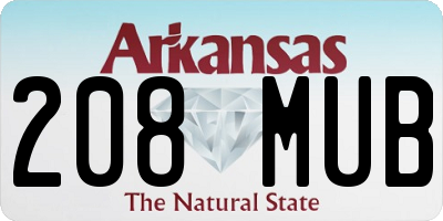 AR license plate 208MUB
