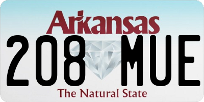 AR license plate 208MUE