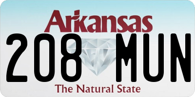 AR license plate 208MUN