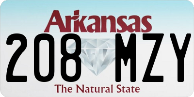 AR license plate 208MZY