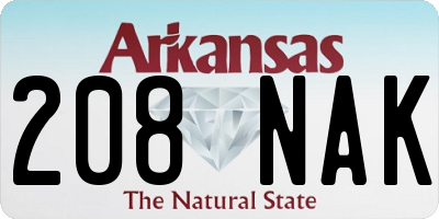 AR license plate 208NAK