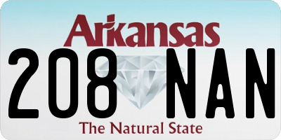 AR license plate 208NAN