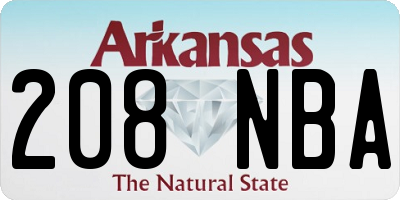 AR license plate 208NBA