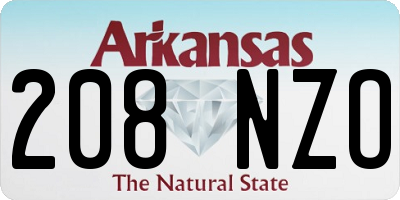 AR license plate 208NZO