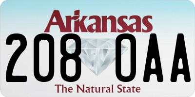 AR license plate 208OAA