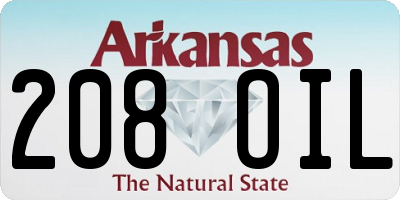 AR license plate 208OIL