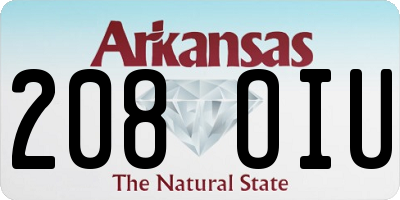 AR license plate 208OIU