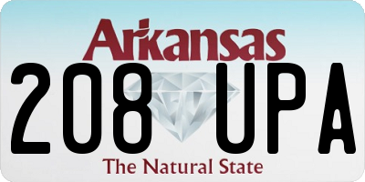 AR license plate 208UPA