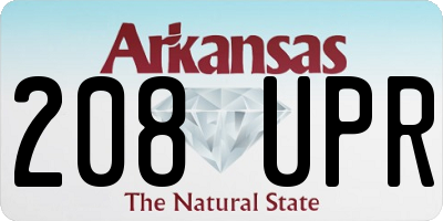 AR license plate 208UPR