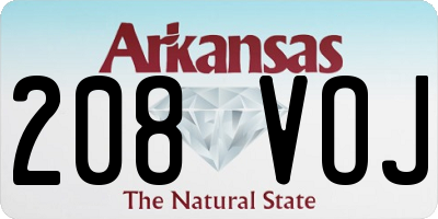 AR license plate 208VOJ